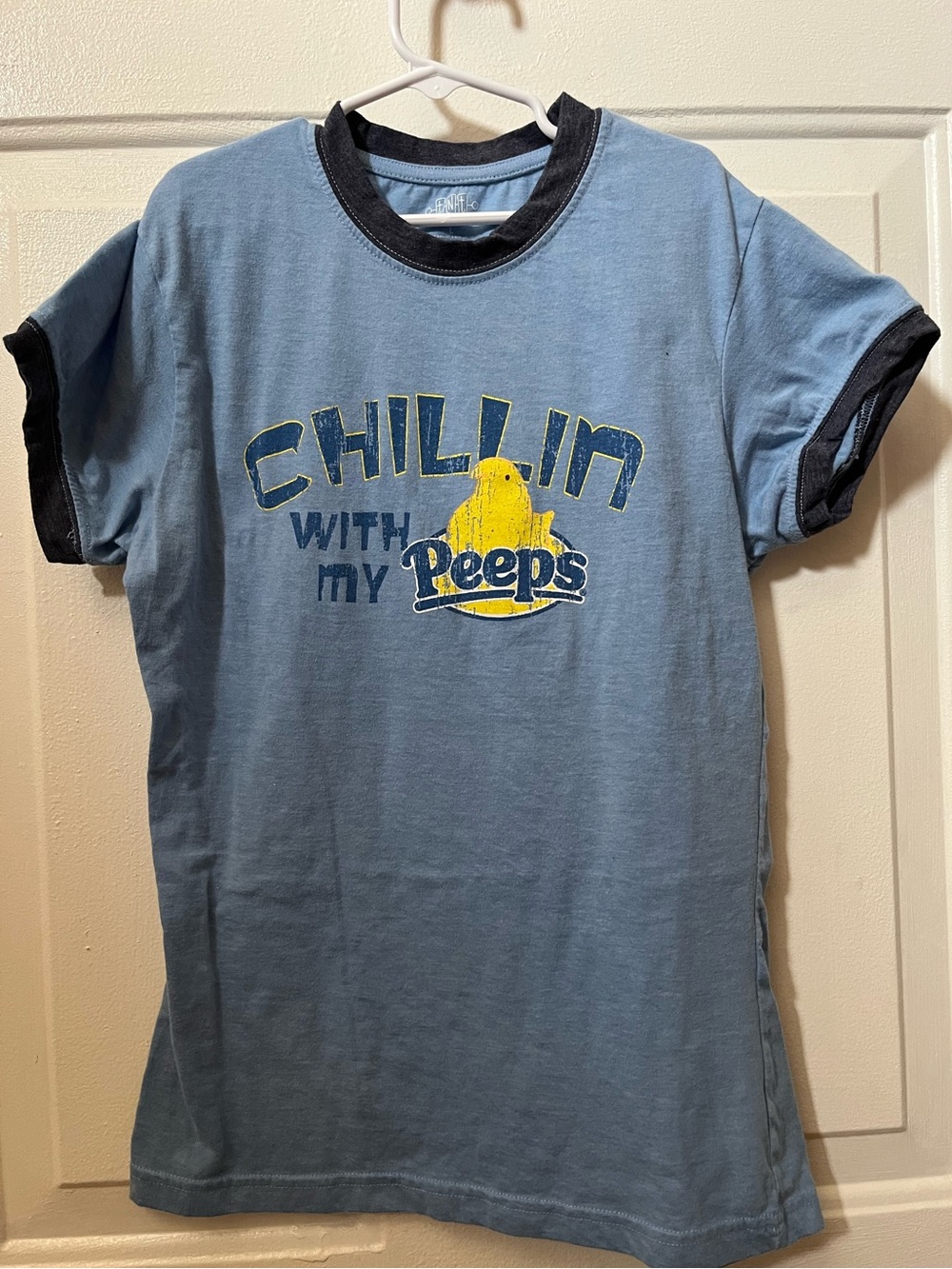 Vintage Chillin With My Peeps Blue Ringer Tee